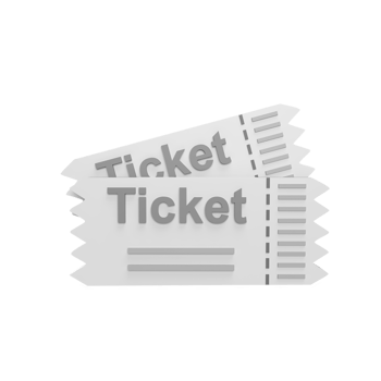 Ticket 3d icon model cartoon style concept. render illustration png