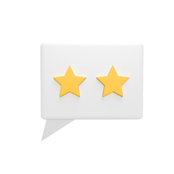 Rating two star 3d icon model cartoon style concept. render illustration png