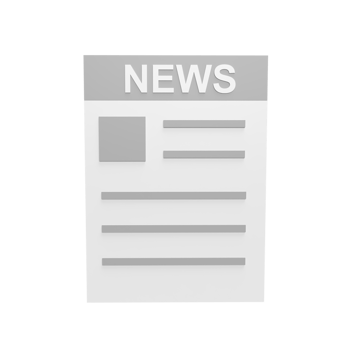 News 3d icon model cartoon style concept. render illustration png