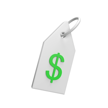 Tag price 3d icon model cartoon style concept. render illustration png