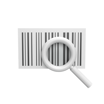 Find Barcode 3d icon model cartoon style concept. render illustration png
