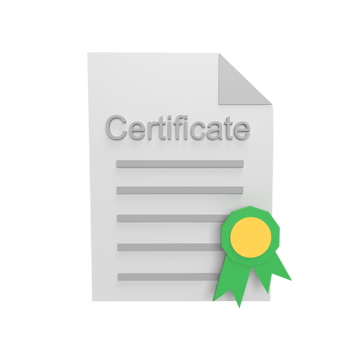 Certificate 3d icon model cartoon style concept. render illustration png