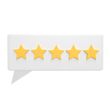 Rating five star 3d icon model cartoon style concept. render illustration png