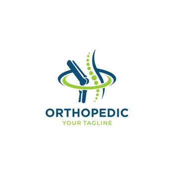 Orthopedic health logo design vector template