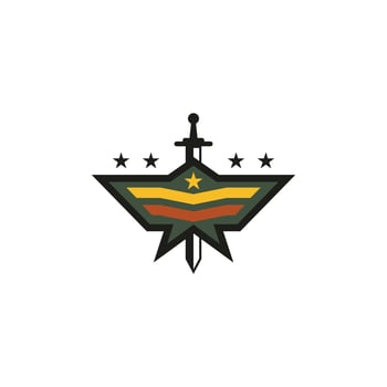 Military Logos Badges Army Symbols Stock Vector