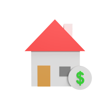 House price 3d icon model cartoon style concept. render illustration png