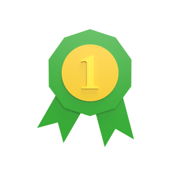 Label top 1 3d icon model cartoon style concept. render illustration png