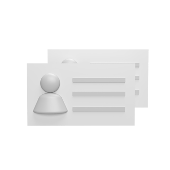 Id card 3d icon model cartoon style concept. render illustration png