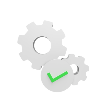 Gear with checklist icon 3d icon model cartoon style concept. render illustration png