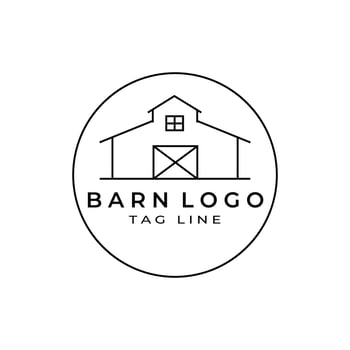 barn  line art logo vector  symbol illustration  design