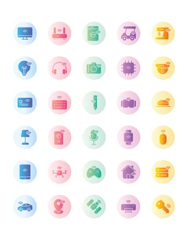Internet Of Things Icon Set 30 isolated on white background vector