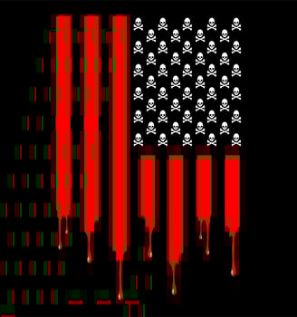 bloody american flag vector