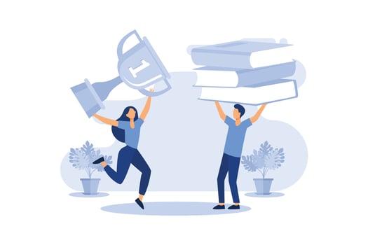 distance education, online courses and business, education, online books and study guides, exam preparation, home schooling, hard for a person to hold science in his hands vector