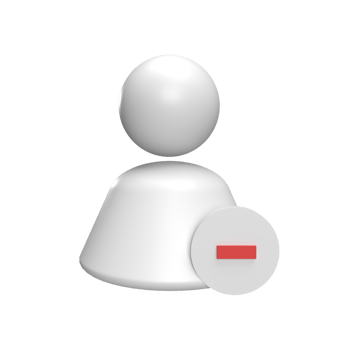 Discard user 3d icon model cartoon style concept. render illustration png