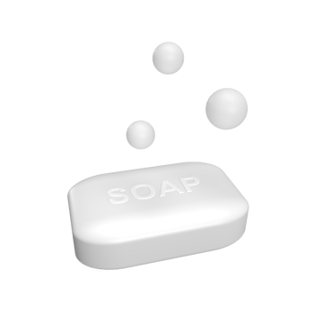 Soap 3d icon model cartoon style concept. render illustration png