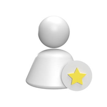 Star user 3d icon model cartoon style concept. render illustration png