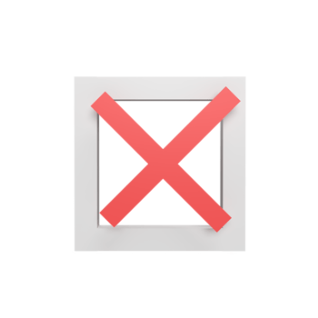 Uncheckable mark 3d icon model cartoon style concept. render illustration png