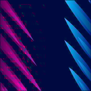 Neon glow technology line art colorful design with dark background. Abstract vector illustration. Blue and pink purple style.