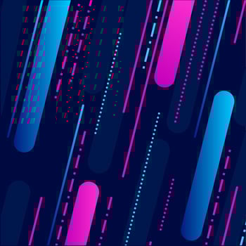 Neon glow technology line art colorful design with dark background. Abstract vector illustration. Blue and pink purple style.