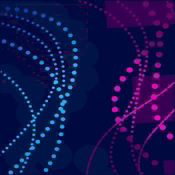 Neon glow technology line art colorful design with dark background. Abstract vector illustration. Blue and pink purple style.