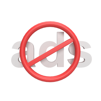 Block ads 3d icon model cartoon style concept. render illustration png