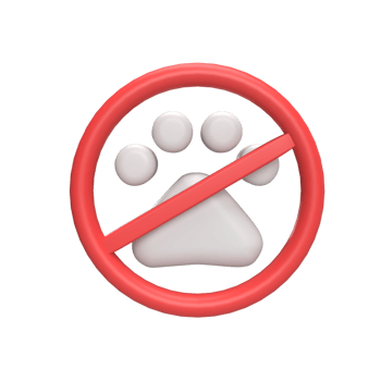 animals are prohibited 3d icon model cartoon style concept. render illustration png