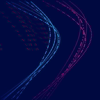 Neon glow technology line art colorful design with dark background. Abstract vector illustration. Blue and pink purple style.