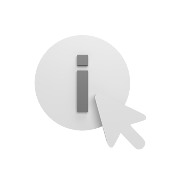 Info click 3d icon model cartoon style concept. render illustration png