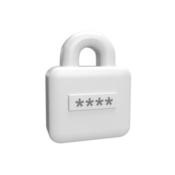 Padlock with password 3d icon model cartoon style concept. render illustration png