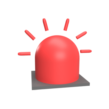 Rotator lamp police 3d icon model cartoon style concept. render illustration png