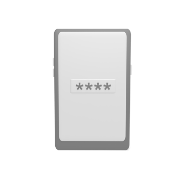 Devices with password 3d icon model cartoon style concept. render illustration png