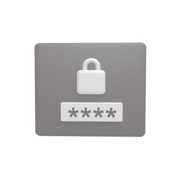 Devices with password 3d icon model cartoon style concept. render illustration png