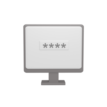 Devices with password 3d icon model cartoon style concept. render illustration png