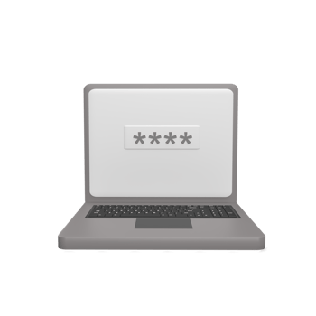 Devices with password 3d icon model cartoon style concept. render illustration png