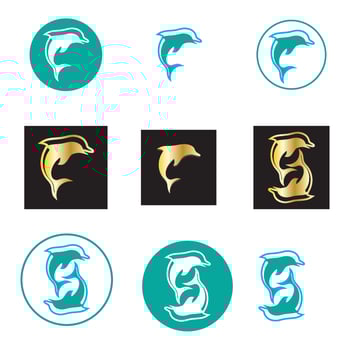 dolphin icon logo design vector