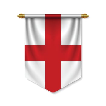 3d realistic pennant with flag vector