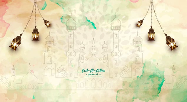 Eid al adha mubarak template design. vector