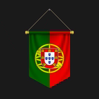3d realistic pennant with flag vector