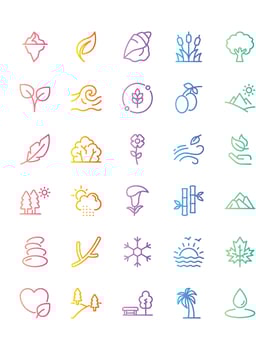 Nature Icon Set 30 isolated on white background vector