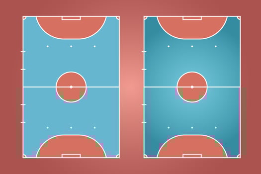 Futsal field flat design, Football field graphic illustration, Vector of futsal court and layout.