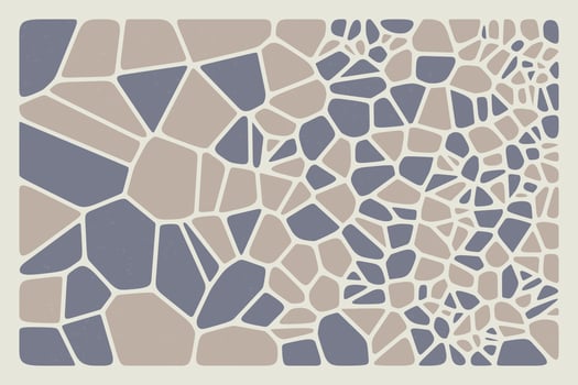 Retro minimalist Voronoi diagram abstract 2D geometric background vector