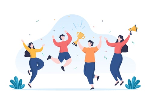 Happy Employee Appreciation Day Cartoon Illustration to Give Thanks or Recognition for their Employees with with Great Job or Trophy in Flat Style vector