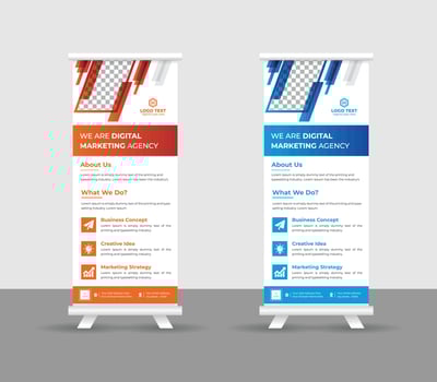Business Roll up banner stand template design, modern portable stands corporate roll-up banner layout, pull up, vector illustration, business flyer, brochure, Corporate banner