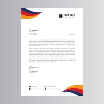 Clean and Modern Letterhead Template. Pro Vector