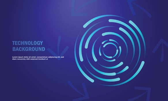 Technology Background ,Circle movement and motion over dark blue background. vector
