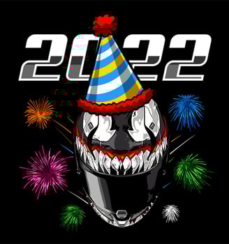 helmet hat in the new year 2022 celebration vector