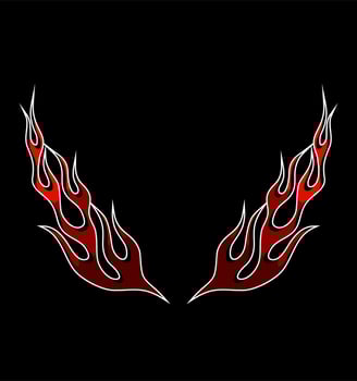 two pair of red flames vector