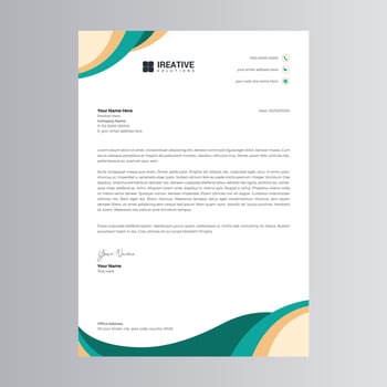 Clean and Modern Letterhead Template. Pro Vector