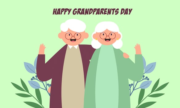 Happy grandparents day, elderly background illustration vector