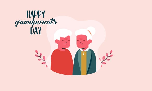 Happy grandparents day, elderly background illustration vector